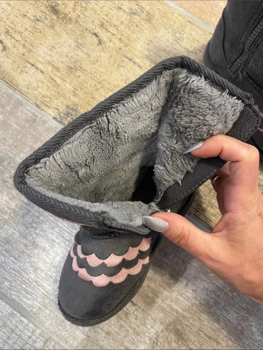 Harper Canyon Toddler Girls Gray Owl Boots Size 10